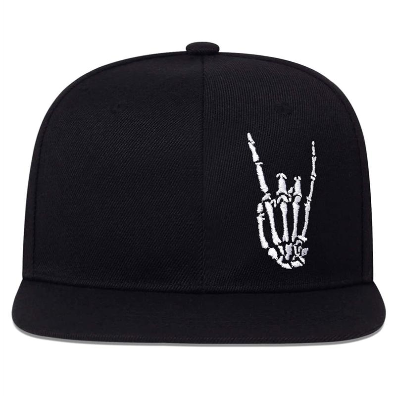 Unisex Skelett Finger Stickerei Hip-Hop Hüte Frühling Herbst Outdoor Verstellbar Lässig Baseballkappen Sonnenschutz Hut
