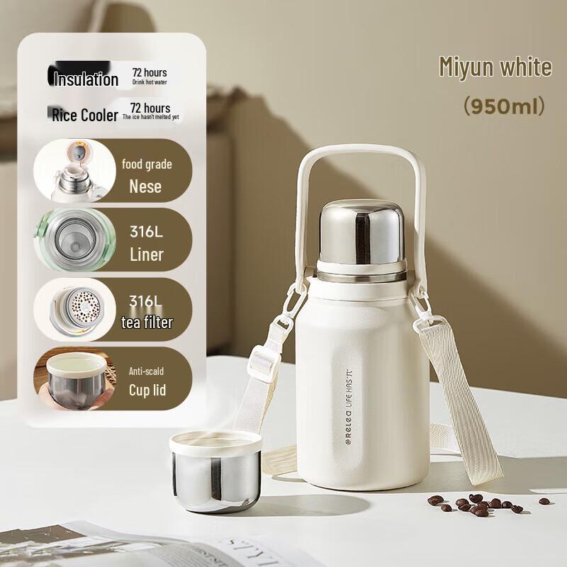 WUSHIWULIFE 316L Stainless Steel Insulated Portable Water Bottle 950ml