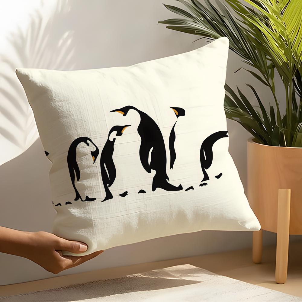 Linen Cushion Covers For Decorative Sofa Home Pillows Case Car Chair Pillows Cases Fantasy black and white animal patterns 30x30cm 12x12inch