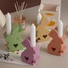 Easter Bunny Heart Candle Holder Silicone Mold for DIY Resin Casting