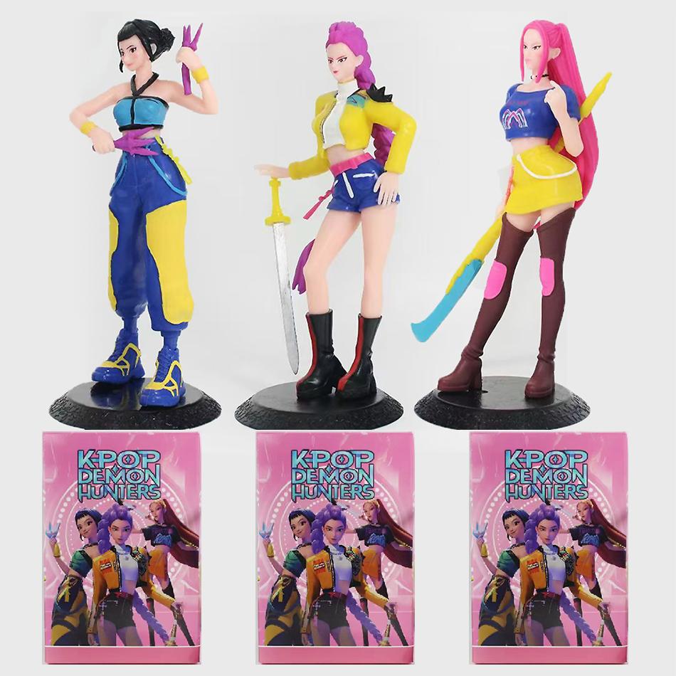 3 Kinds Kpop Demon Hunters Figure Model Toy PVC Cartoon Peripherals Rumi Mira Zoey Desk Decoration Collection Figures Model Toy