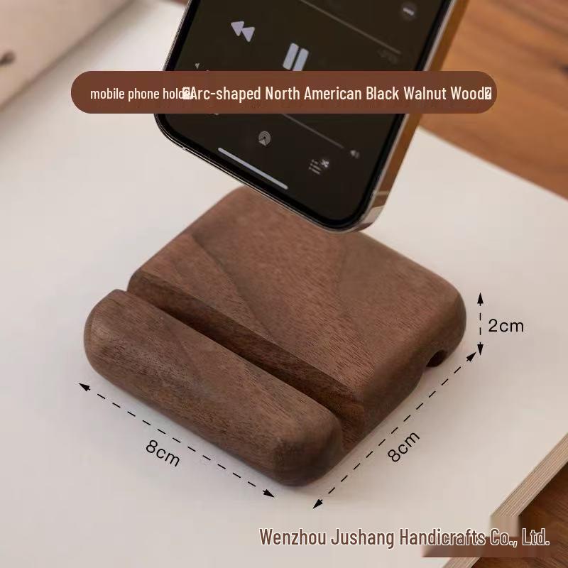 Solid Beech Wood Phone and Tablet Stand with Laser Engraved Logo 29 cm