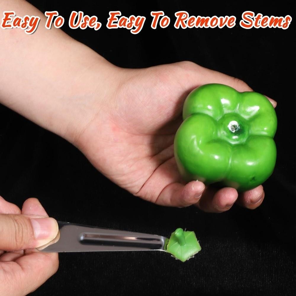 2 Stück/Set Tragbares Tomatenentkerner-Werkzeug Edelstahl Gemüseentkerner Lebensmittelzubereitung