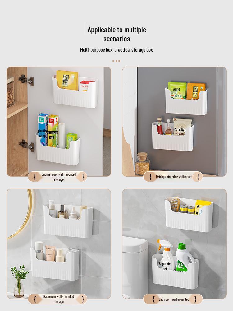 Wall-Mounted Storage Box: Cling Film Holder & Bathroom Organizer