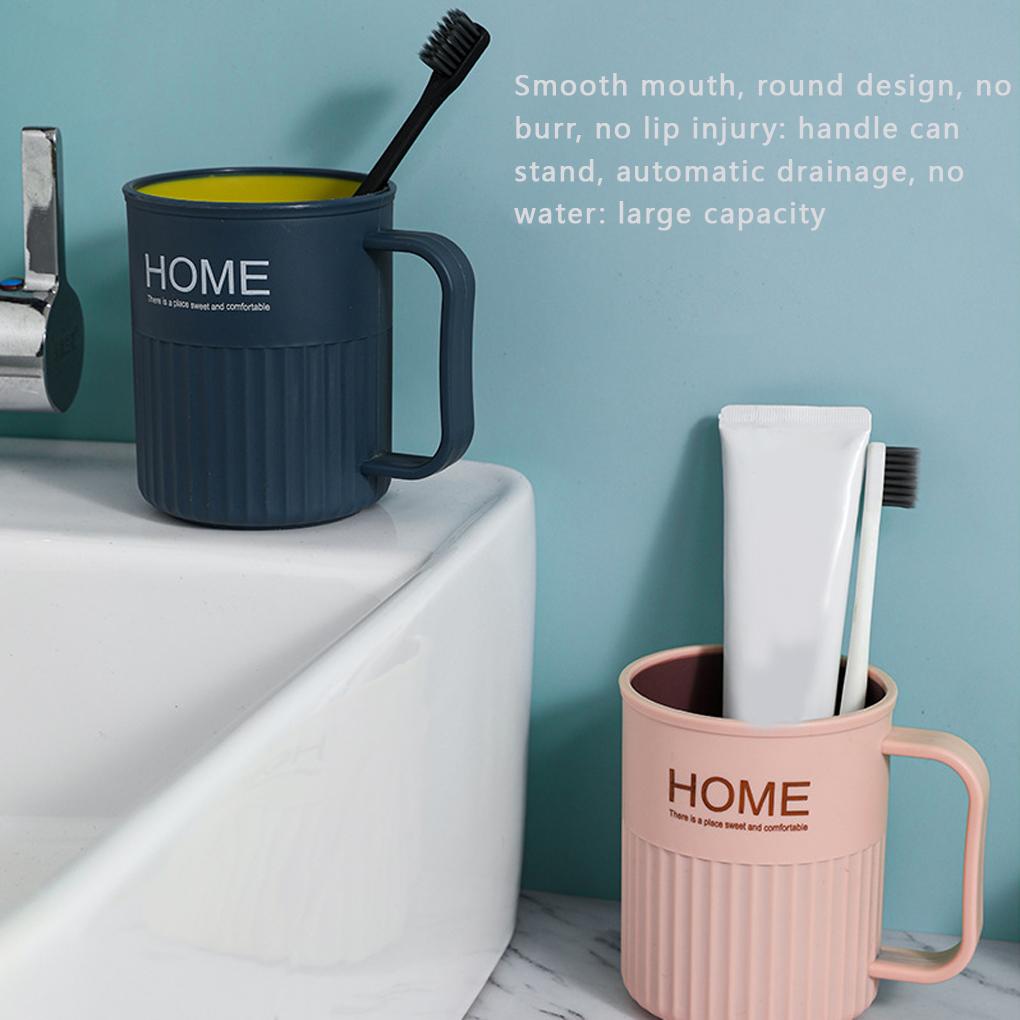 2Pcs Nordic Couple Toothbrush Cup Holder Plastic Drinking