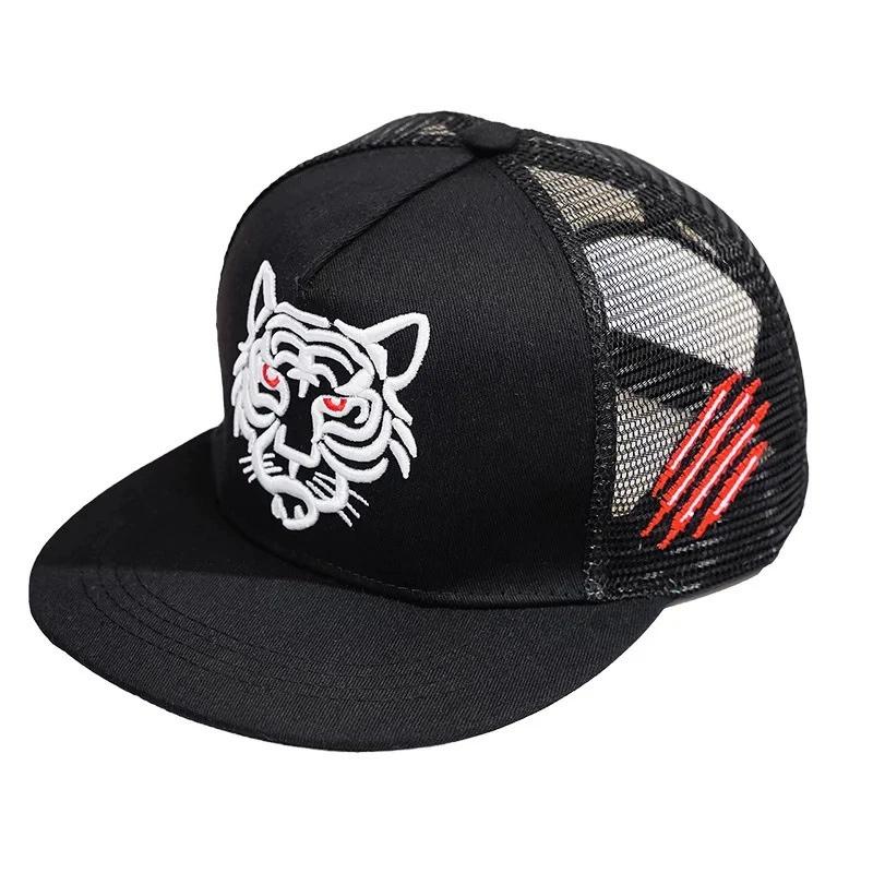 Unisex Tiger Head Embroidery Baseball Caps Spring and Autumn Outdoor Adjustable Casual Hats Sunscreen Hat