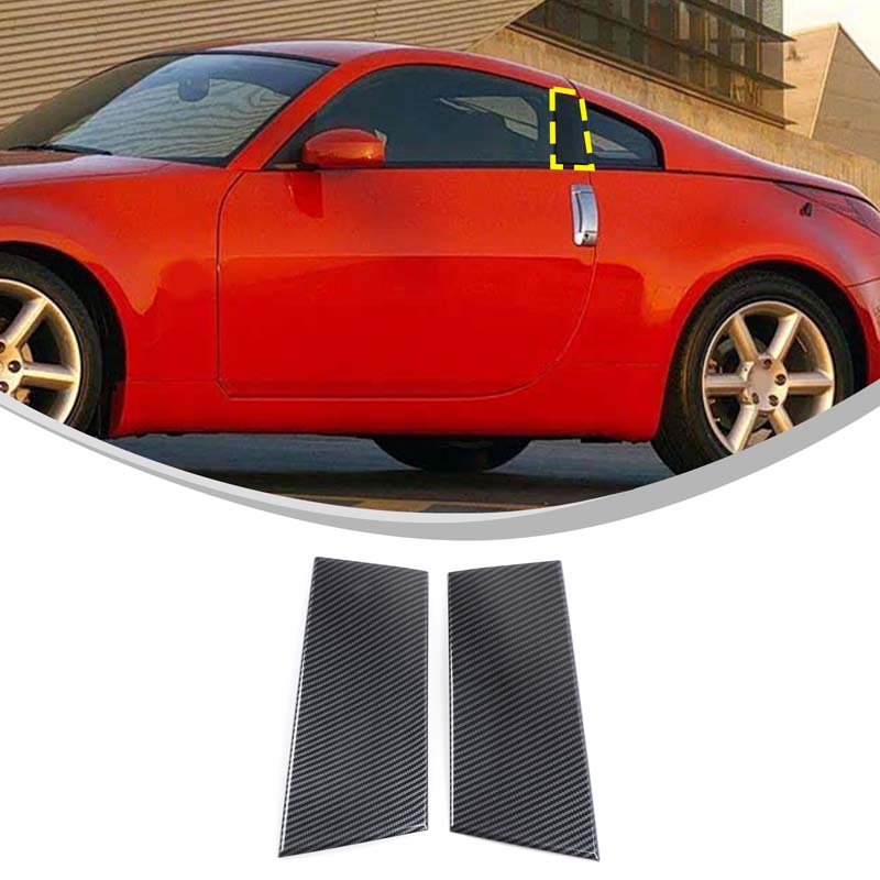For Nissan 350Z Z33 2003-2006 LHD ABS Carbon Fiber Car Control Gear Shift Panel air outlet cover Rearview Mirror Cover Sticker