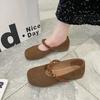 French Suede Single Shoes Female 2025 Spring New Fairy Style Flat Mary Jane Shoes with Skirt Ballet Evening Shoes