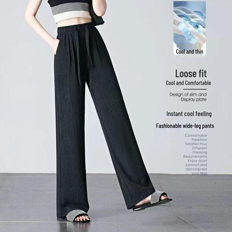 

2026 Women s High-Waisted Drapey Wide-Leg Summer Pants M (80-100 jin)