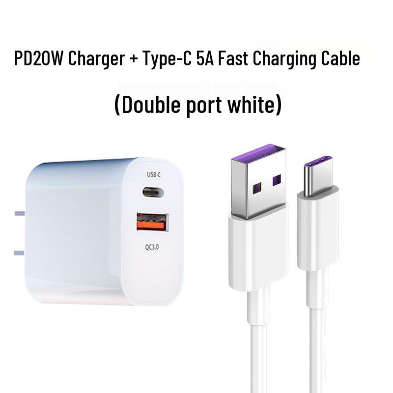 PD20W Dual Port A+C Charger for iPhone 16/15/14 - Super Fast Charging, 3C Certified