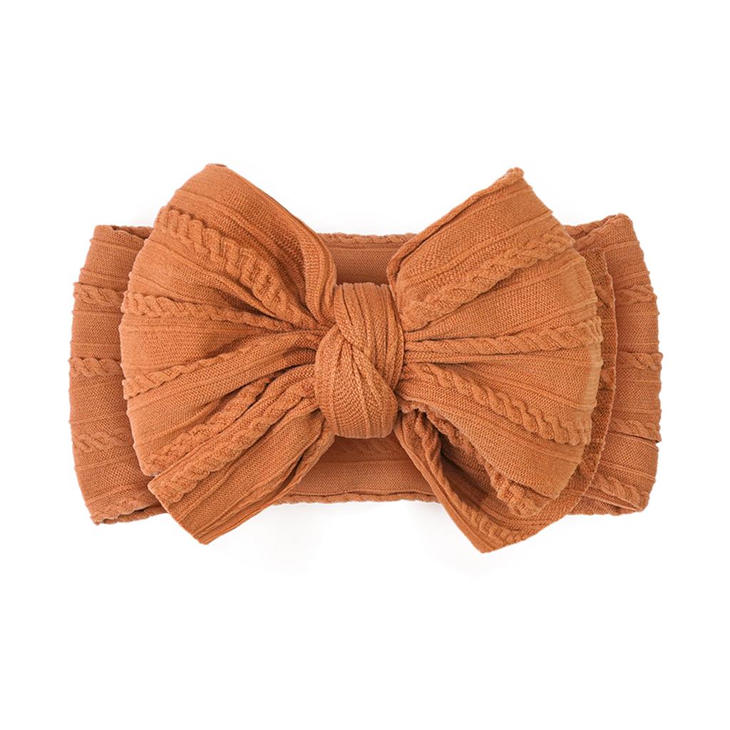 Children's Jacquard Headband Big Bows Newborn Elastic Soft Nylon Headbands For Baby Girl Infant Hair Accessories Kids Headwear