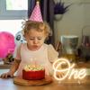 Cores Personalizáveis Placa de Neon LED 'Um' para Decoração de Festa de 1º Aniversário de Bebê, Luzes USB Reguláveis para Bar em Casa