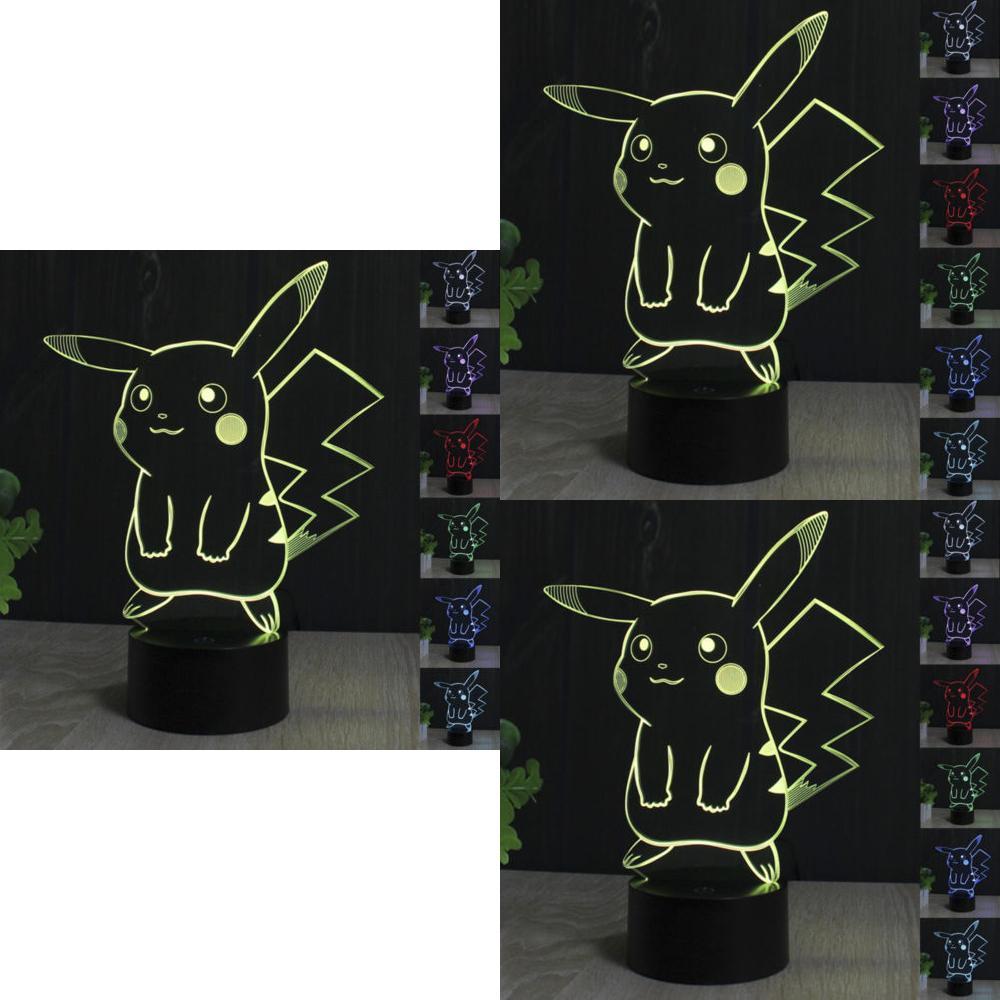 Premium Quality Pokemon Go Pikachu 3d Led Lamp With 7 Vibrant Color Changing Touch Switch