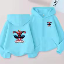 Kids Zipper Style Coat Fashion Animation Film Sweatshirt Clothing Boys Girl 3-12 Yrs Hoodie Long-Sleeved Casual Charming Clothes