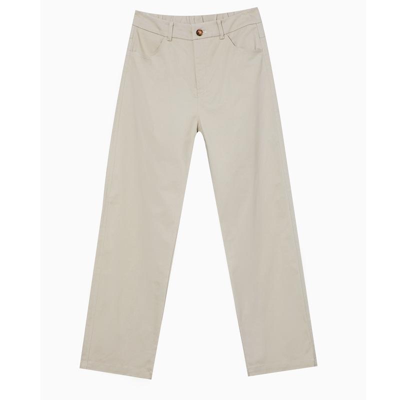 Autumn 2025 Women's High-Waisted Cotton Slimming Straight-Leg Trousers - Chic and Casual Style.