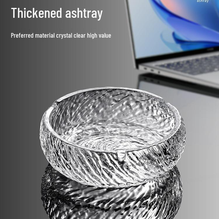 High-End Glass Ashtray for Home, Office & Car - Stylish & Creative Design