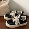 Retro Women's Board Shoes  Autumn New Versatile Casual Lace Up Frosted Canvas Solid Color Low Top Women's Vulcanized Shoes