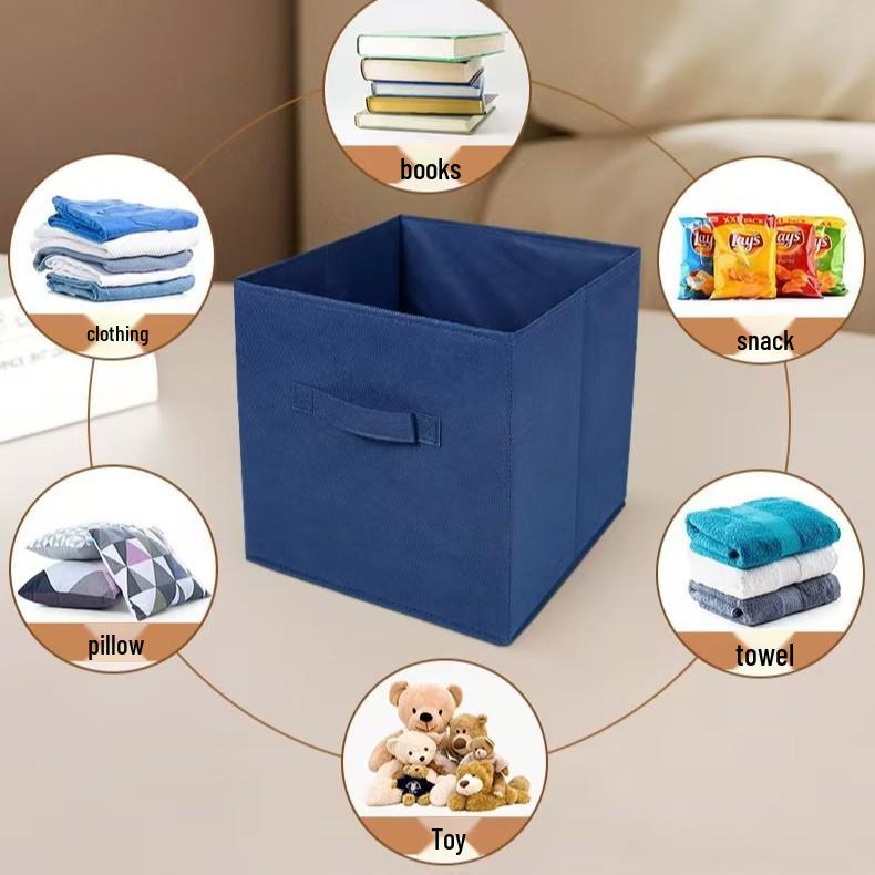 Universal Lidless Foldable Storage Box for Clothes & Toys - Non-Woven Fabric Organizer