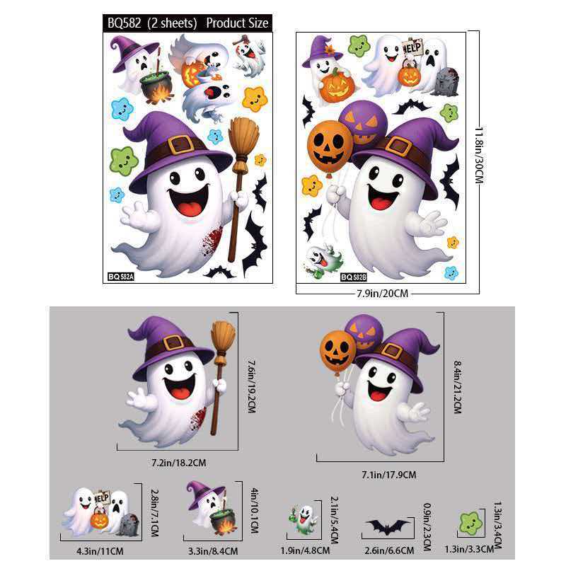 Halloween and Window Clings Static Stickers for Glass Decoration