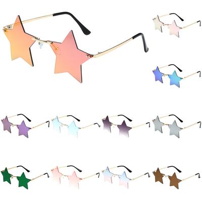 Men And Women Fashionable Solid Color Star Shaped Sunglasses, Dance Party, Holiday Decorative Glasses