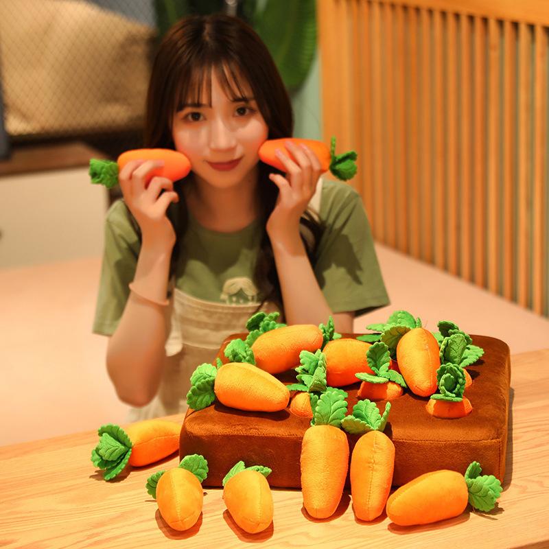 Creative Plush Toys Lawn Picking Carrot Infants Early Education Toys Super Soft Gifts For Children