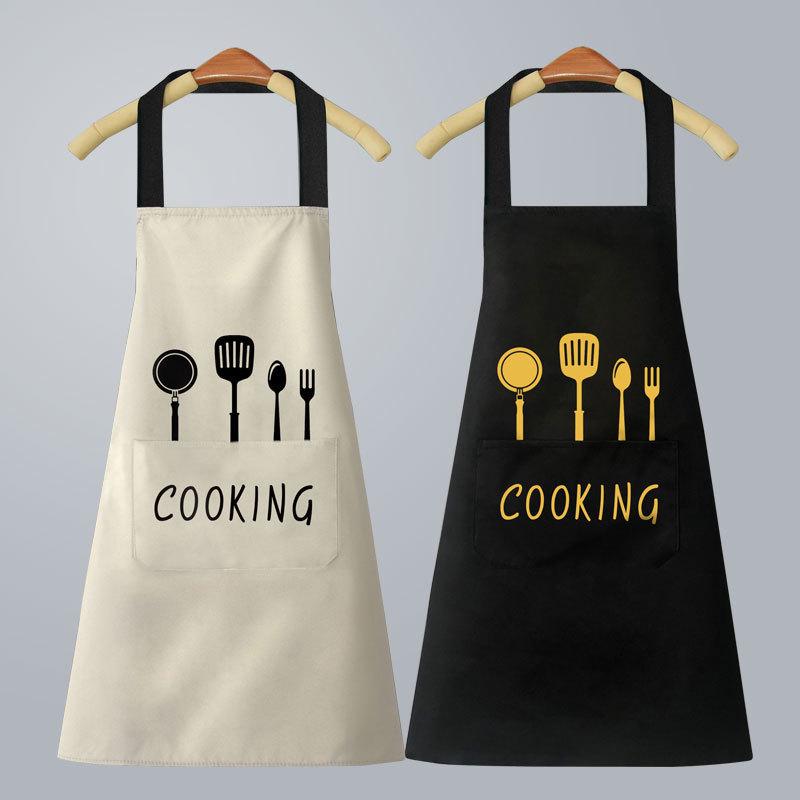 Stylish Waterproof & Stain-Resistant Unisex Wipeable Aprons for Kitchen & Home, Korean Style.