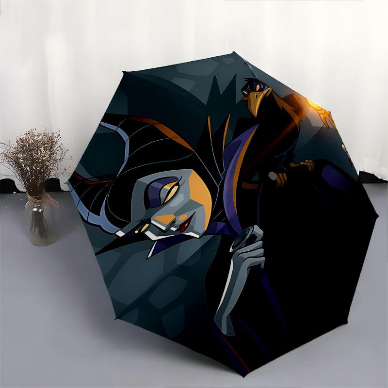 Maleficent, Raven Themed Automatic Opening and Closing Umbrella, Brightly Colored 8-rib Portable Umbrella, Suitable for Men and Women, A Perfect Gift