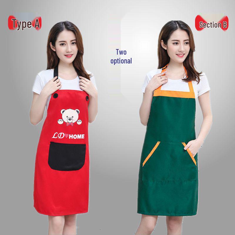 Custom Cartoon Bear Apron - Anti-Oil, Printed Logo for Kitchen and Supermarket Use
