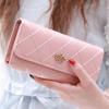 Women's Trendy Large Capacity Long Wallet - Diamond Lattice Crown Design, Mobile Phone Holder