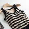 Women's Fashion With Chest Pad Striped Short Small Vest Outside Sleeveless Camisole Bottoming Tops