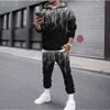 Fashion Flame 3D Print Hoodie Pant Sets Men Casual Hip-hop Sweatshirts Sweatpants Two Piece Suits Tracksuit Man Street Clothing