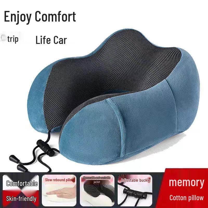 Caspian Wolf U-Shaped Memory Foam Neck Pillow - Portable Magnetic Travel Neck Support for Men & Women