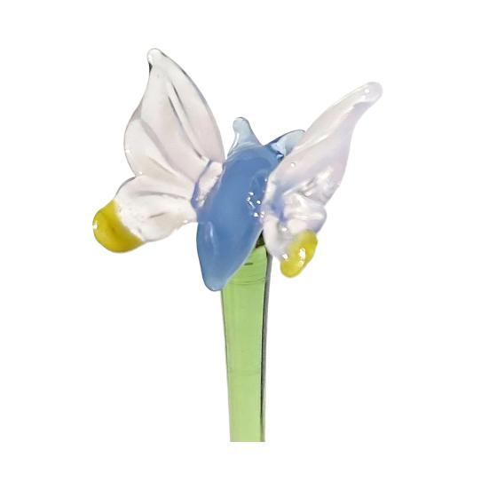 Handmade Mini Glass Animal Figurine Faux Crystal Small Bird Butterfly Bee Ornament with Stem for Home Office Tabletop Decor