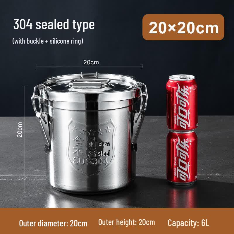 ZISIZ 304 Stainless Steel Portable Storage Bucket