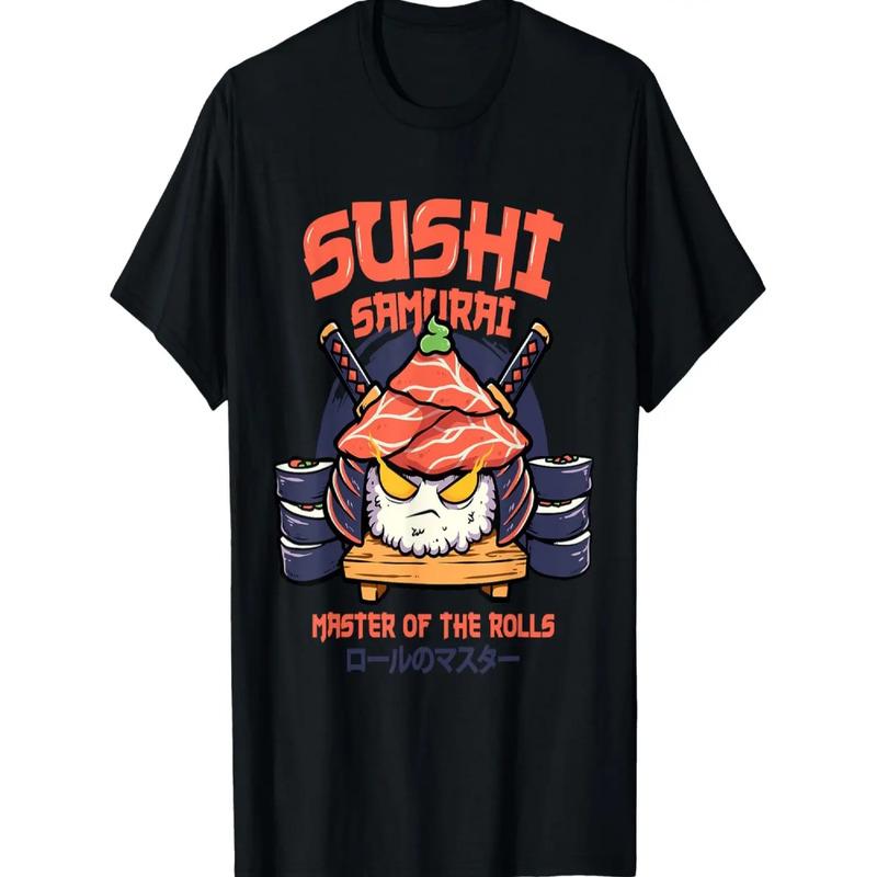 Camiseta Kawaii Samurai Sushi Shirt Para Anime Sushi Lover S разноцветный
