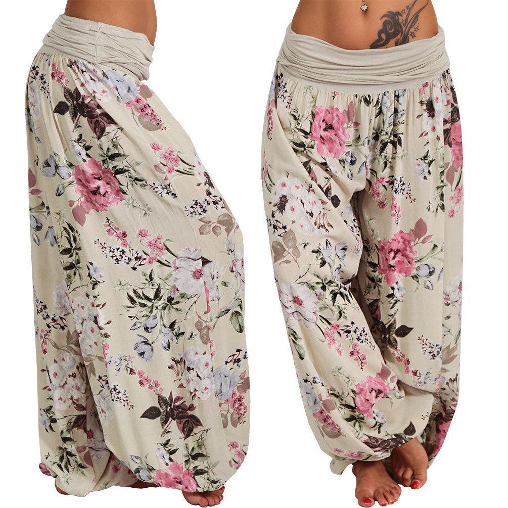 European and American Digital Print Wide Leg Harem Pants - 2020 Collection