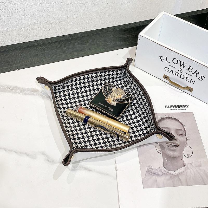 Лоток для хранения вещей из кожи в скандинавском стиле, квадратный, пустой карман для ключей, ювелирных изделий, колец, безделушек, современных входных брелоков, ювелирных изделий, приемник предметов