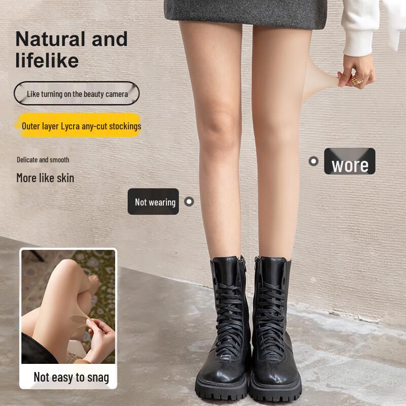Langsha Women's Bare-Leg Effect Fleece-Lined Tights