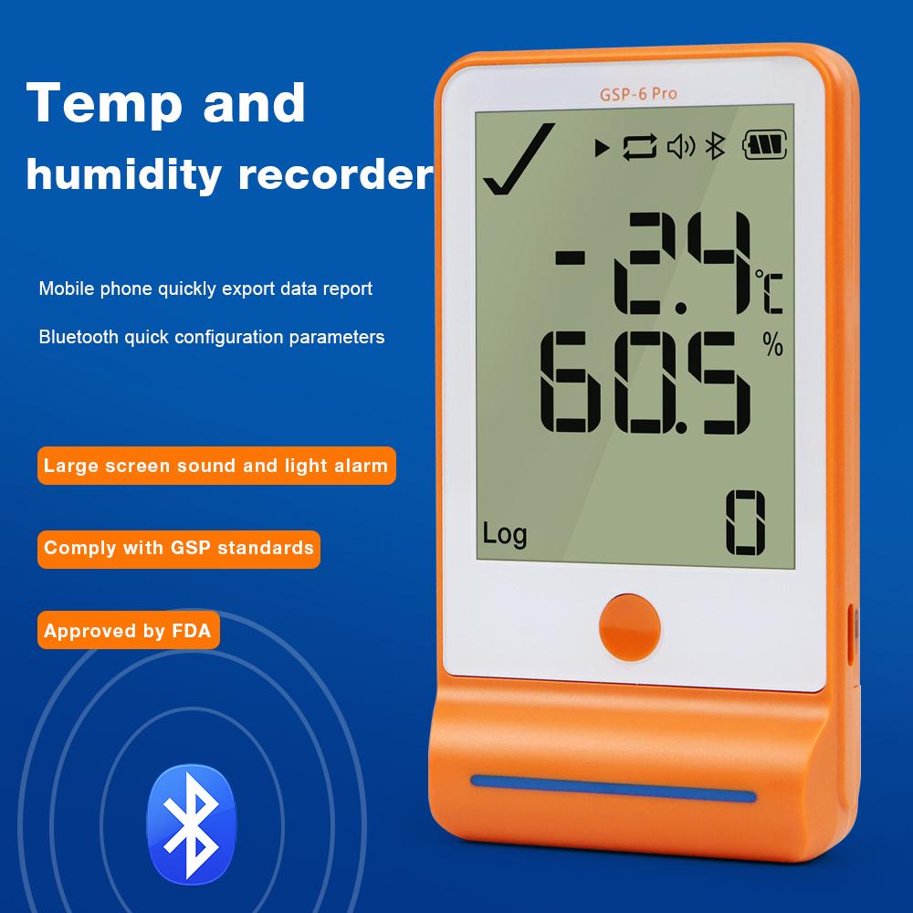 New GSP-6Pro USB Temperature Data Logger 100000 Points Bluetooth Temperature and Humidity Recorder PDF/EXCEL/TXT for Cold-chain