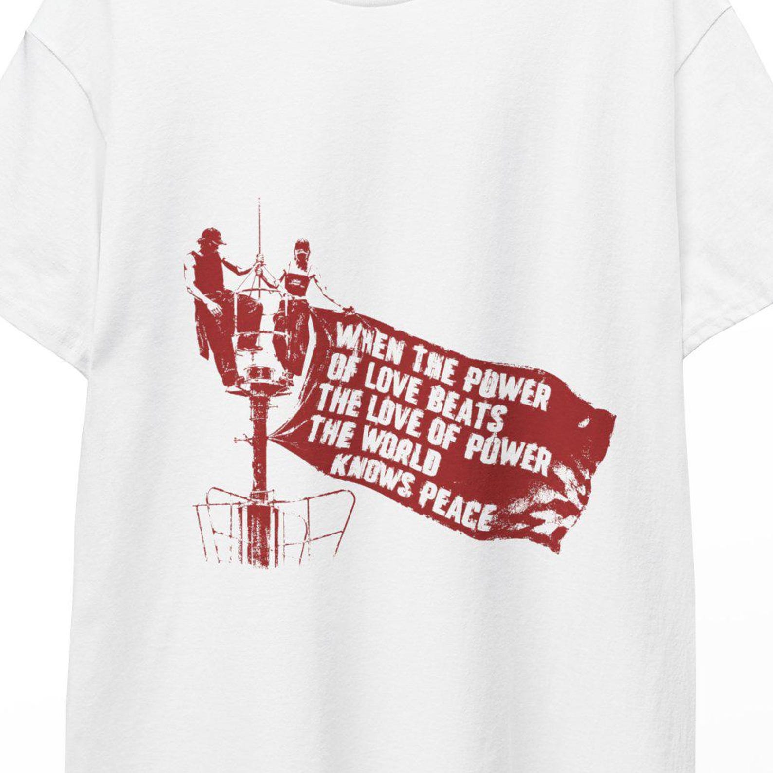 When the Power of Love Vintage Protest Shirt Romantic Couple Tee Peace Quote Streetwear Aesthetic Gift Unisex Graphic Art Wedding Proposal S