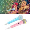Kids Wired Microphone 3.5mm Plug Plastic Low Distortion Portable Child Singing Mic for Musical Instrument for Family Party
