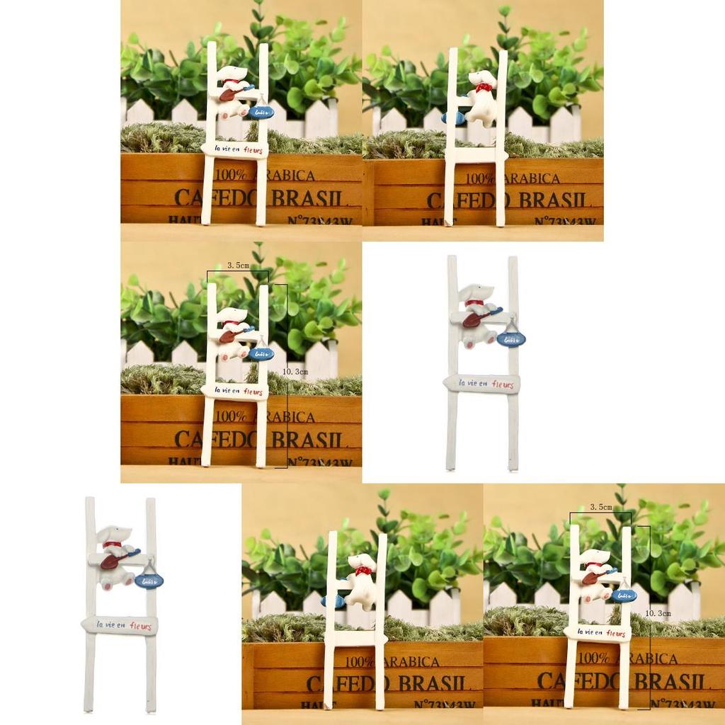 Creative Staircase Climbing Puppy Scene Mini Model Ornament For Garden And Home Accents