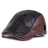Herren Retro PU-Leder Newsboy Mützen Britische Malerhüte Frühling Herbst Seitlich Verstellbare Schirmmützen Hip Hop Baretts