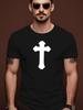 Summer with Bold White Cross Graphic - Soft Round Neck Short Sleeve Tee for Streetwear & Everyday Comfort T-shirt