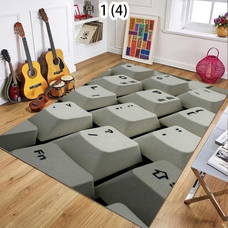 

2D Vintage Typewriter Keyboard Key Soft Area Rug Washable Non-Slip Indoor Floor Mat for Office Bedroom Living Room Home Decor 40X60CM