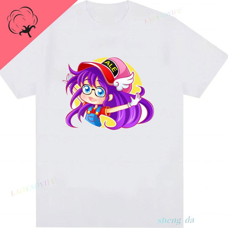 Arale DrSlump Tee Tshirt Pure Cotton  Graphic T Shirts  Y2k Top  Women Clothing