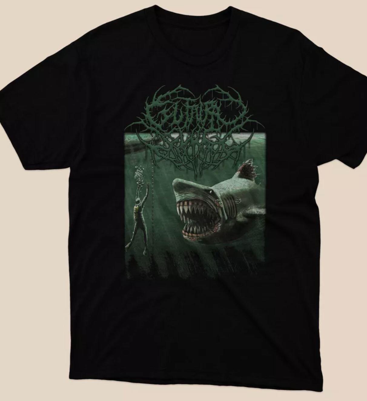 NWT Guttural Slug - Megalodon Classic Mens Black Tshirt Size S to 5XL M