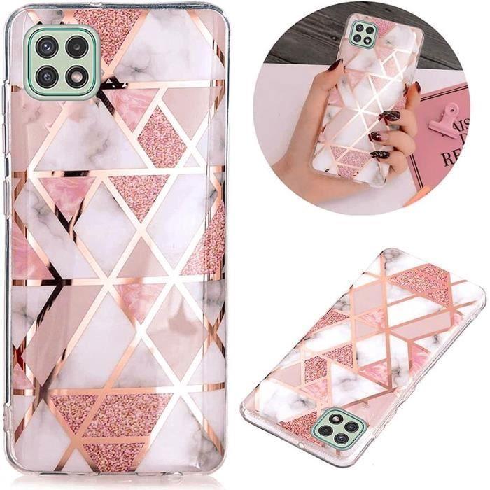 Semi-harte Schutzhülle für Samsung Galaxy A22 5G - BOOLING - Rosa - 2 gehärtete Gläser enthalten