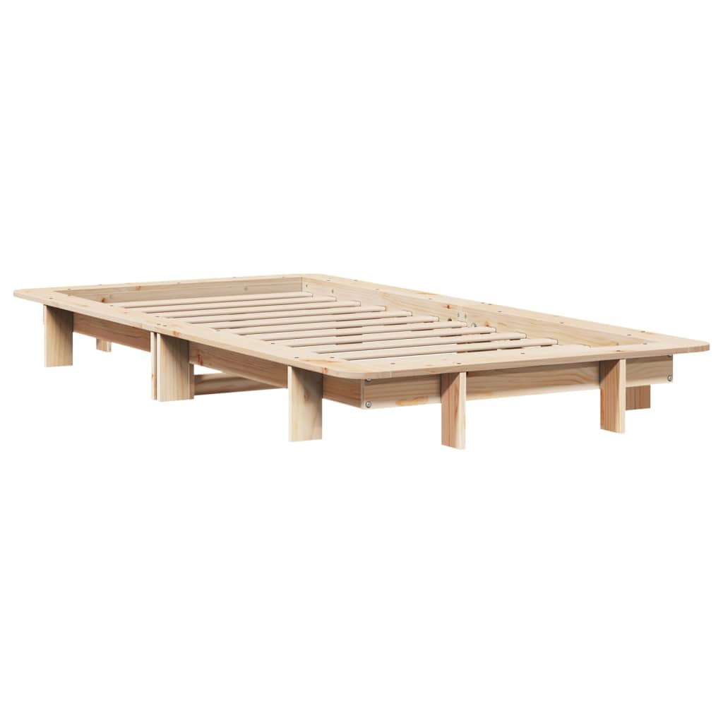 Vidaxl Bed Frame Without Mattress, 75X190 Cm, Solid Pine Wood