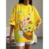 Summer SpongeBob Print Kawaii Street Y2K Vintage Men Women Tee Adults Children Boy Gril Top Kids Parent Child Quick dry Tshirt